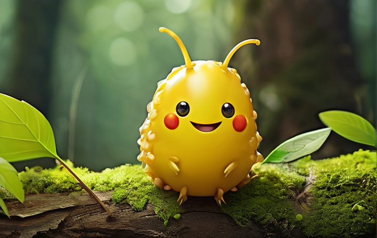 라바 옐로우의 성격 및 역할 - **Prompt: The Determined Gourmand's Delight**
    "A cute, simple-designed yellow larva, named Jaune...