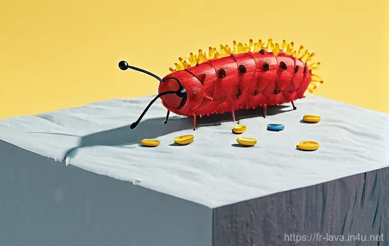 라바 관련 공식 게임 소개 - **"A detailed and colorful illustration showcasing Red and Yellow Larva deeply engaged in a puzzle-s...
