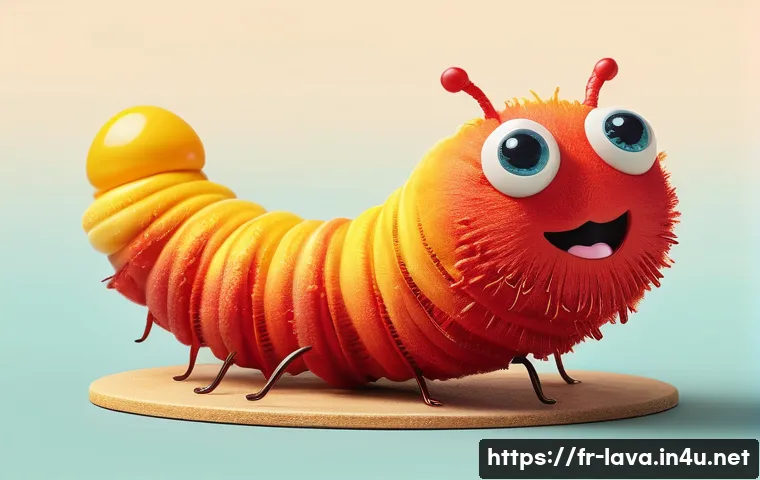 라바 팬아트 공모전 리뷰 - **A Symphony of Diverse Larva Art Styles:** A vibrant, fantastical art studio where Red and Yellow L...