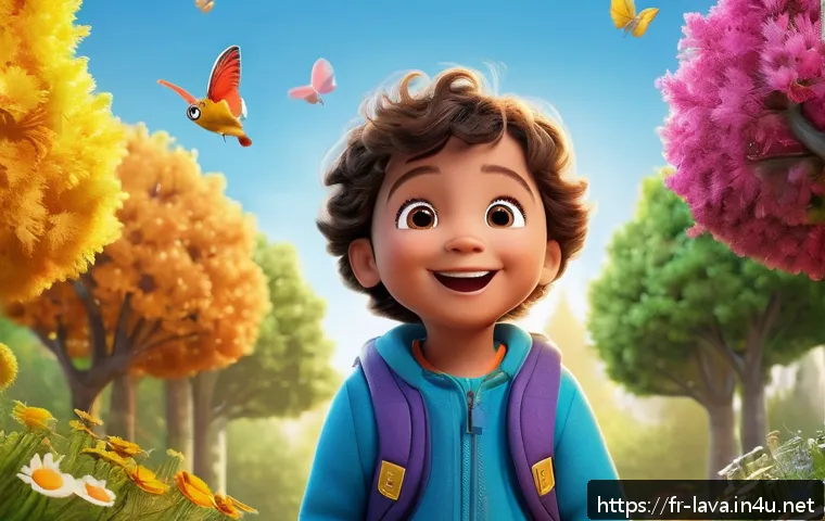 라바를 소재로 한 어린이 책 시리즈 - A vibrant and colorful animated scene designed for toddlers, featuring simple, expressive characters...
