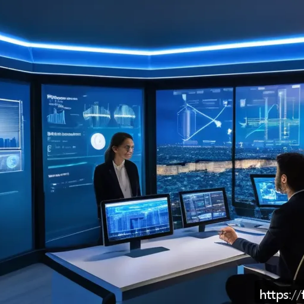 라바와 협업한 브랜드 캠페인 - A futuristic digital marketing control room in Paris, featuring diverse French professionals collabo...