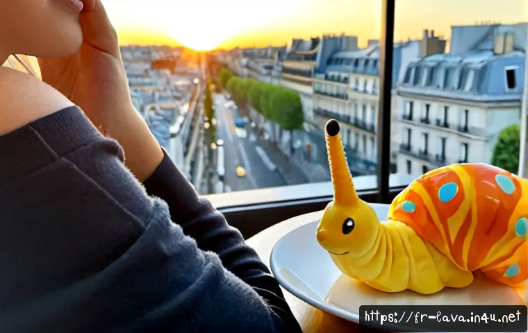 라바 관련 모바일 게임 리스트 - Photorealistic over-the-shoulder view of a French young adult relaxing at a bright Paris apartment d...